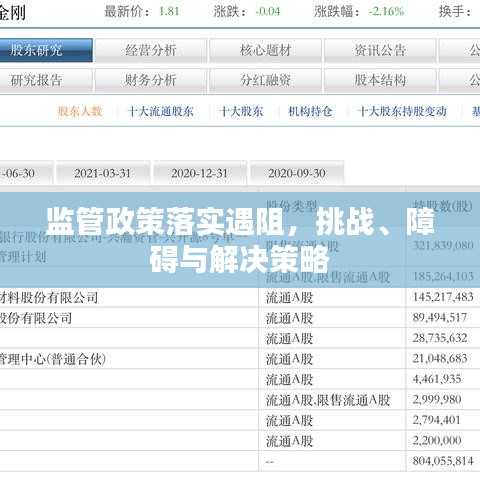 监管政策落实遇阻，挑战、障碍与解决策略