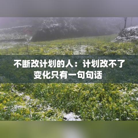 不断改计划的人：计划改不了变化只有一句句话 