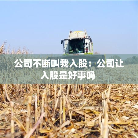 公司不断叫我入股：公司让入股是好事吗 