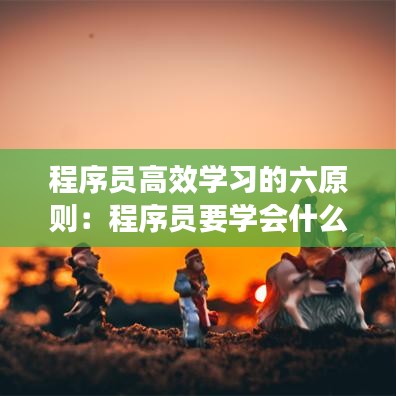 程序员高效学习的六原则：程序员要学会什么 