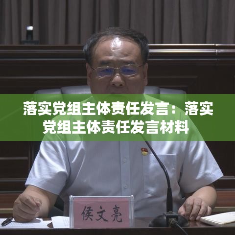落实党组主体责任发言：落实党组主体责任发言材料 