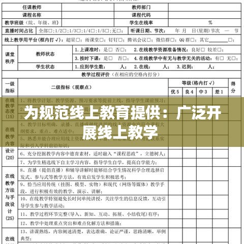 为规范线上教育提供：广泛开展线上教学 