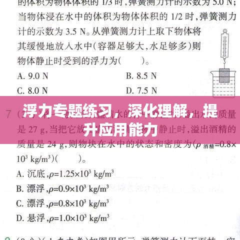 浮力专题练习，深化理解，提升应用能力