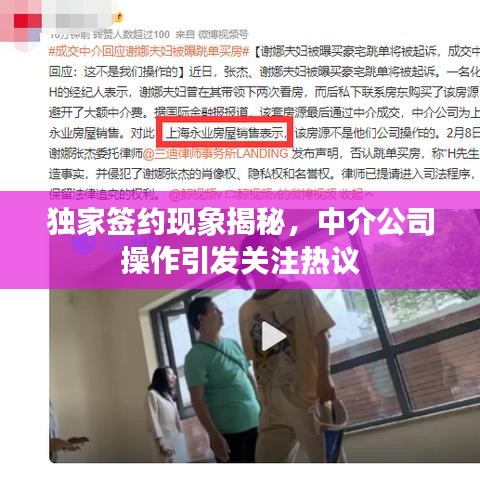 独家签约现象揭秘，中介公司操作引发关注热议