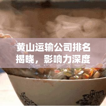 黄山运输公司排名揭晓，影响力深度解析
