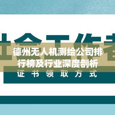 德州无人机测绘公司排行榜及行业深度剖析