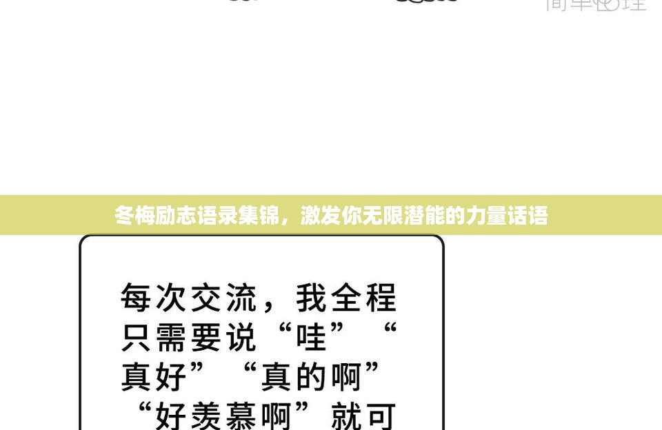 冬梅励志语录集锦，激发你无限潜能的力量话语