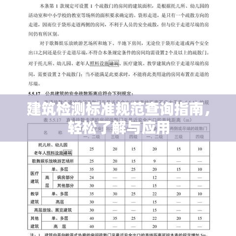 建筑检测标准规范查询指南，轻松了解与应用