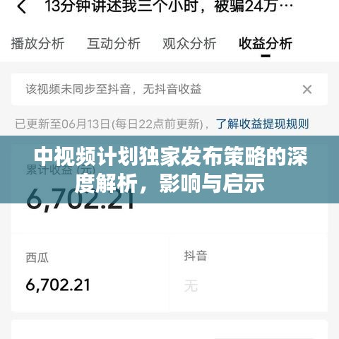 中视频计划独家发布策略的深度解析，影响与启示