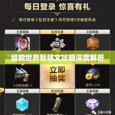 超能世界新铭文攻略深度解析